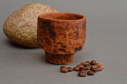 Beautiful handmade ceramic shot glass clay shot glass designs pottery works - MADEheart.com