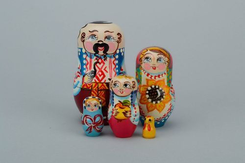 Nesting doll Cossack with tobacco pipe - MADEheart.com