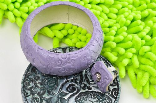 Braccialetto e anello fatti a mano parure di gioielli accessori da donna - MADEheart.com