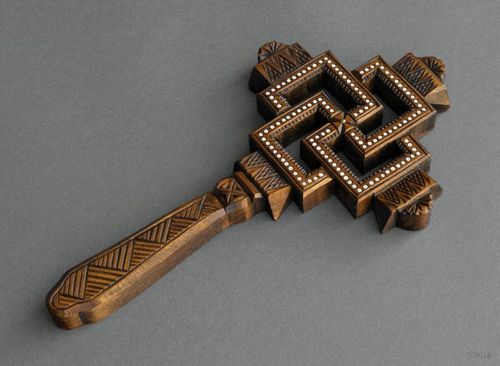 Wooden vedic cross - swastika - MADEheart.com