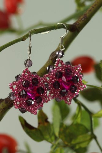 Handmade beaded earrings stylish designer earrings cute evening accessory - MADEheart.com