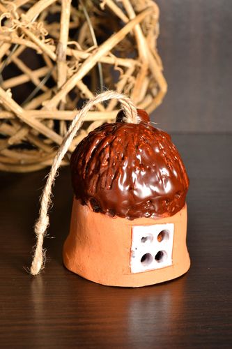 Petite clochette faite main Suspension décorative en céramique Déco maison - MADEheart.com