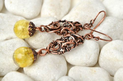 Handmade lovely earrings botanical jewelry stylish designer accessories - MADEheart.com