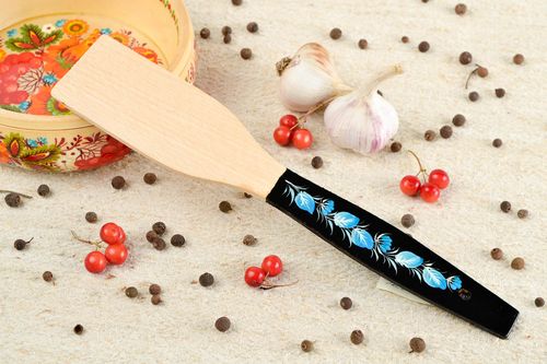 Handmade beautiful wooden spatula stylish kitchen utensil cute kitchen accessory - MADEheart.com