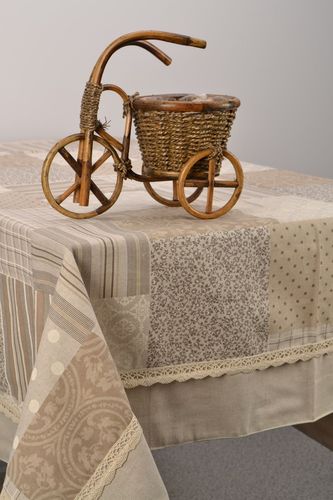 Rectangular fabric tablecloth in patchwork style - MADEheart.com