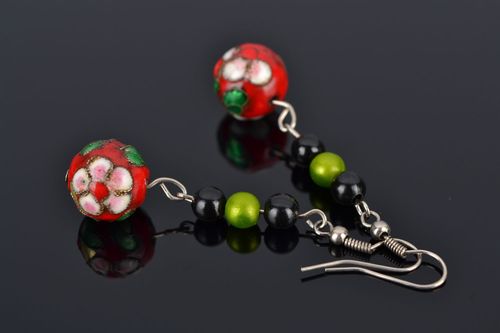 Long handmade earrings Flowers - MADEheart.com