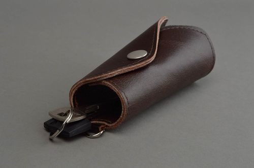 Unusual handmade genuine leather key case beautiful key purse leather goods - MADEheart.com