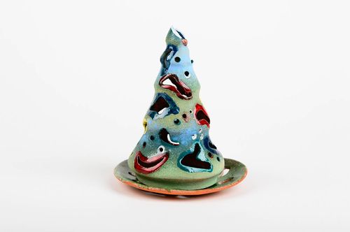 Portavelas de cerámica artesanal de arcilla decoración de casa regalo original - MADEheart.com