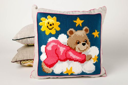 Beautiful handmade throw pillow soft cushion home goods nursery design - MADEheart.com