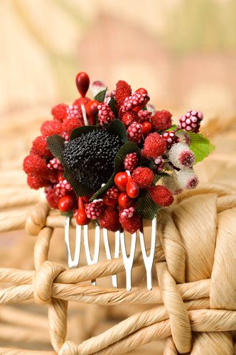 Peineta artesanal adorno para el pelo hecho a mano accesorio para peinado - MADEheart.com