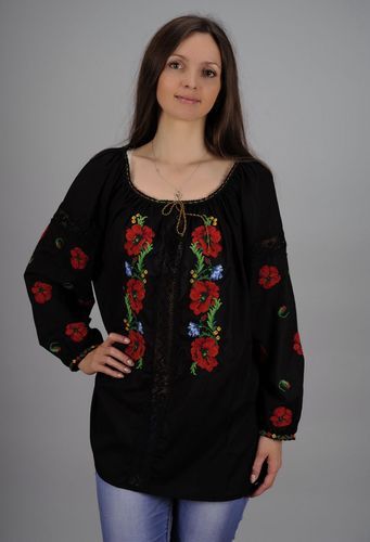 Black embroidered shirt - MADEheart.com