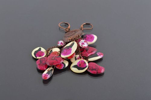 Orecchini con pendenti fatti a mano lunghi accessorio originale bello da donna - MADEheart.com