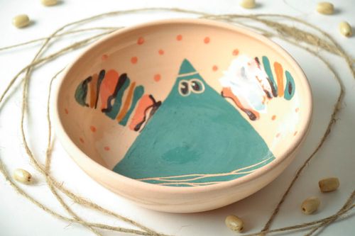 Deep handmade ceramic plate  - MADEheart.com
