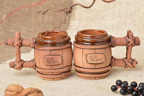 Tazas de cerámica hechas a mano grandes originales con capacidad de 150 ml  - MADEheart.com