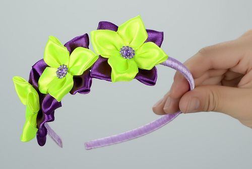 Headband, head wreath Violet and lime - MADEheart.com