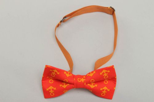 Handmade fabric bow tie with anchors pattern - MADEheart.com