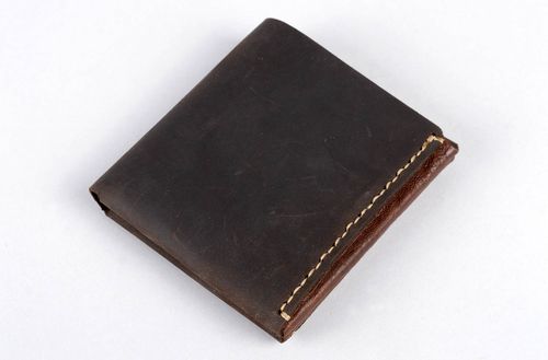 Аксессуар для мужчин ручной работы мужское портмоне коричневое кожаный кошелек - MADEheart.com