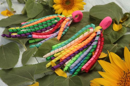 Set of 2 hair scrunchies ribbon hair ties handmade hair accessories kids gifts - MADEheart.com