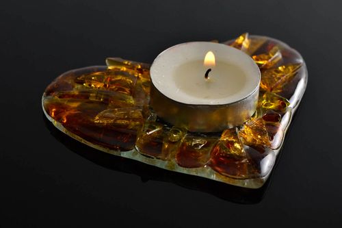 Portavelas de cristal hecho a mano para decorar la casa regalo original - MADEheart.com