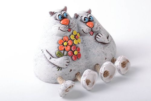 Clay money box Cats in Love - MADEheart.com