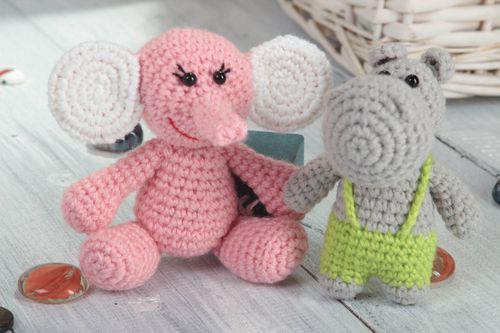 Handmade soft toy stuffed doll for kids unique designer toy for children 2 items - MADEheart.com