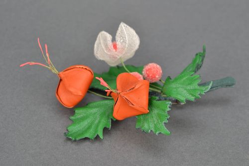 Künstlerische Brosche aus Leder - MADEheart.com