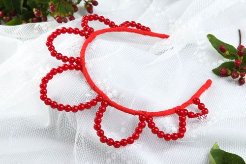 Handmade hair accessory unusual hair band trendy hair bow for girls nice gift - MADEheart.com