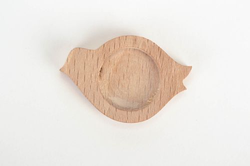 Handgemachter geschliffener Holz Rohling für Brosche und Haarspange für Schmuck - MADEheart.com