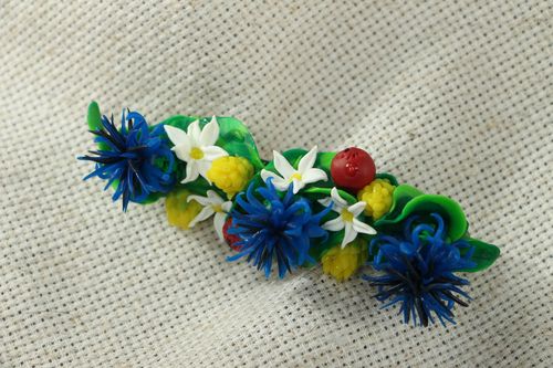 Polymer clay flower hair clip - MADEheart.com