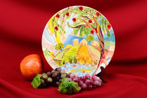 Handmade designer glass plate decorative souvenir plate designer ware - MADEheart.com