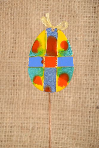 Pique pour pot de fleur fait main Art floral Décoration plantes Œuf éclatant - MADEheart.com