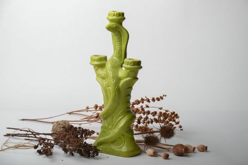 Handmade Kerzenhalter aus Ton Schlange - MADEheart.com