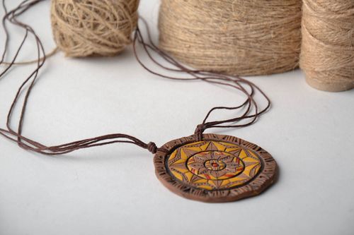 Ceramic pendant with ornament - MADEheart.com