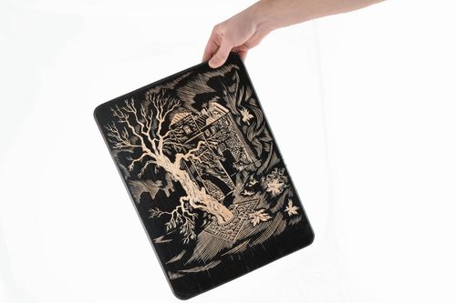 Pannello di legno fatto a mano quadro originale elemento decorativo da parete - MADEheart.com