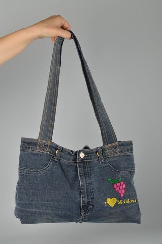 Handmade bag beautiful denim bag design bag fabric handmade bag cloth bag - MADEheart.com