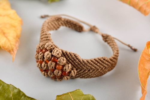 Unusual handmade macrame bracelet gemstone bracelet fashion accessories - MADEheart.com