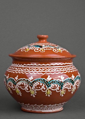 Decorative clay pot with lid - MADEheart.com