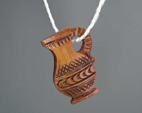 Wooden pendant Pitcher - MADEheart.com