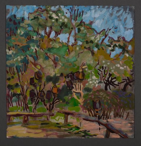 Peinture moderne aquarelle Dans le jardin - MADEheart.com