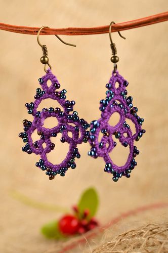 Pendientes hechos a mano trenzados y elegantes bisutería fina regalo original  - MADEheart.com