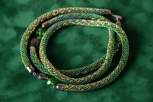 Beautiful handmade beaded cord necklace beaded cord bracelet jewelry for women - MADEheart.com