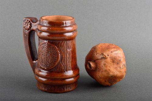 Handmade beer mug ceramic beer mug clay tableware designer interior pottery - MADEheart.com