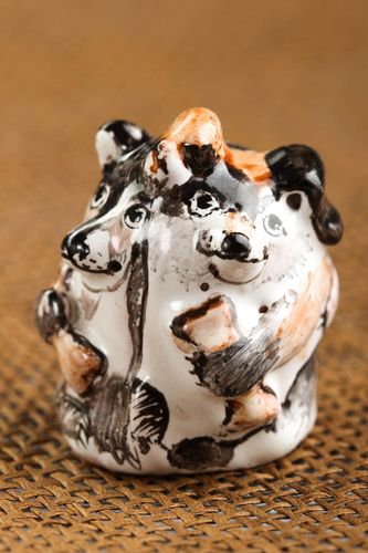 Funny handmade ceramic thimble clay figurine pottery works decorative use only - MADEheart.com
