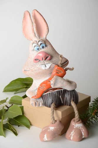 Ceramic souvenir rabbit stylish handmade moneybox cute present for kids - MADEheart.com
