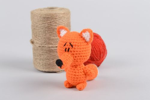 Small handmade soft fox toy crochet toy cute toys for kids handmade gifts - MADEheart.com