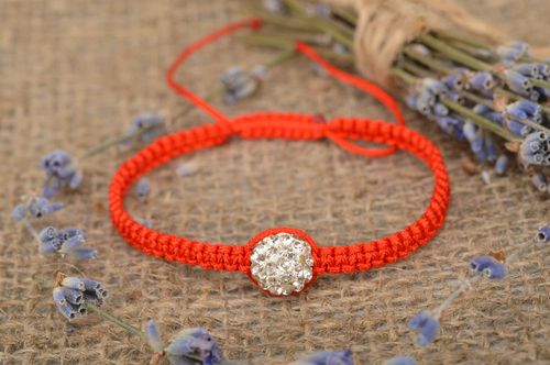 Beautiful handmade thin braided bracelet textile wrist bracelet jewelry designs - MADEheart.com