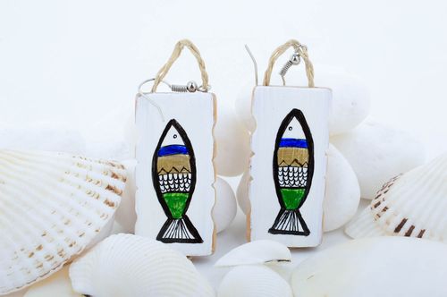 Orecchini di legno fatti a mano accessorio originale bellissimo da donna - MADEheart.com