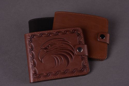 Мужское портмоне ручной работы аксессуар для мужчин кожаный кошелек коричневый - MADEheart.com