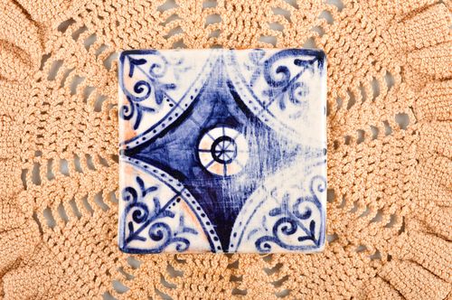 Dessous-de-verre fait main Déco cuisine en bleu et blanc Accessoire cuisine - MADEheart.com