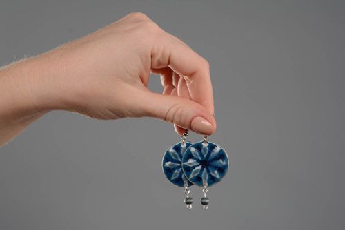 Brincos eslavos talismãs de cerâmica acessórios de mulher artesanais Alatyr feminino - MADEheart.com